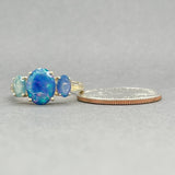 Estate 10K Y Gold 2.39ctw Blue Opal Ring - Walter Bauman Jewelers