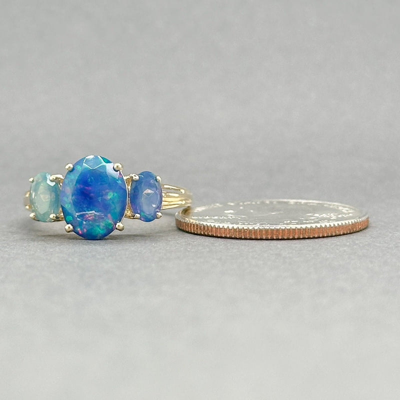 Estate 10K Y Gold 2.39ctw Blue Opal Ring - Walter Bauman Jewelers