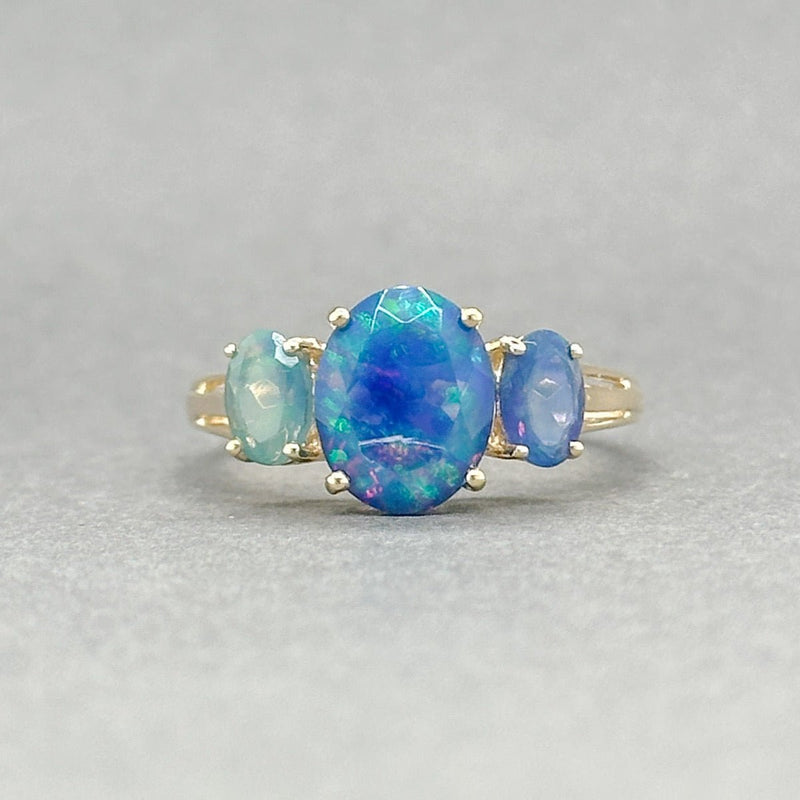 Estate 10K Y Gold 2.39ctw Blue Opal Ring - Walter Bauman Jewelers