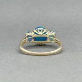 Estate 10K Y Gold 2.39ctw Blue Opal Ring - Walter Bauman Jewelers