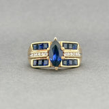 Estate 10K Y Gold 2.46ctw Sapphire & 0.13ctw H/SI2 - I1 Diamond Ring - Walter Bauman Jewelers