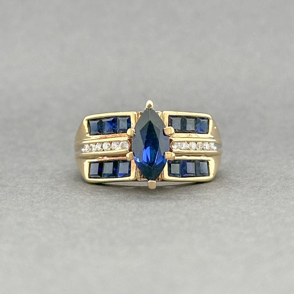 Estate 10K Y Gold 2.46ctw Sapphire & 0.13ctw H/SI2 - I1 Diamond Ring - Walter Bauman Jewelers