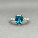 Estate 10K Y Gold 3.31ctw Blue Topaz Ring - Walter Bauman Jewelers