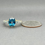 Estate 10K Y Gold 3.31ctw Blue Topaz Ring - Walter Bauman Jewelers