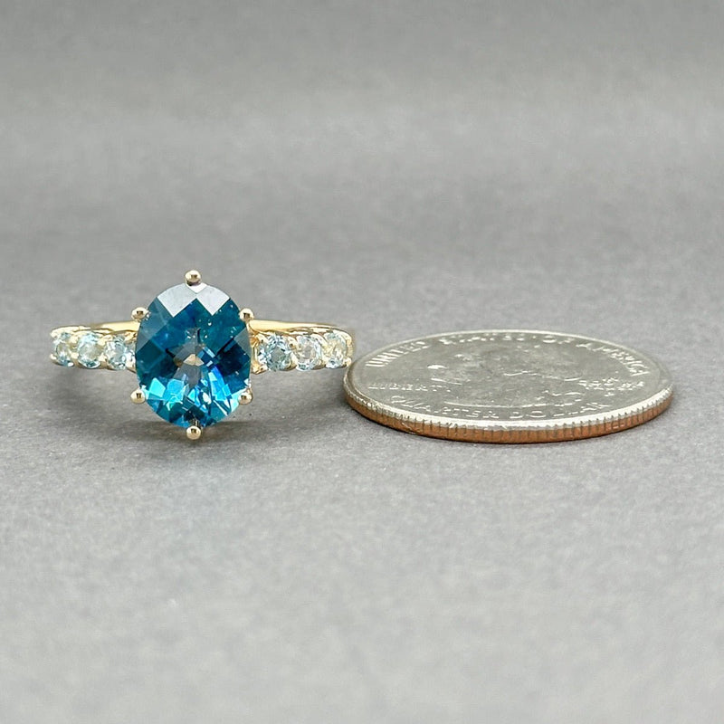 Estate 10K Y Gold 3.31ctw Blue Topaz Ring - Walter Bauman Jewelers