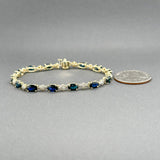 Estate 10K Y Gold 9.10ctw Sapphire & 0.05ctw H - I/SI2 - I1 Diamond Bracelet - Walter Bauman Jewelers