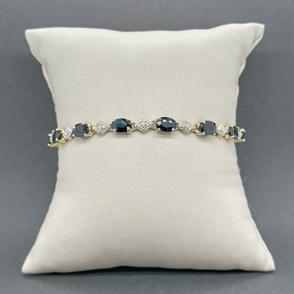 Estate 10K Y Gold 9.10ctw Sapphire & 0.05ctw H - I/SI2 - I1 Diamond Bracelet - Walter Bauman Jewelers