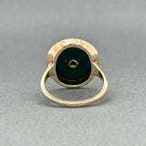 Estate 10K Y Gold Victorian 2.53ct Onyx & FWP Signet Ring - Walter Bauman Jewelers