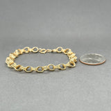 Estate 13K Y Gold 7.8mm Double Link Charm Bracelet - Walter Bauman Jewelers