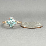 Estate 14K R Gold 0.44ctw Aquamarine & 0.09ctw H - I/SI1 - 2 Diamond Ring - Walter Bauman Jewelers