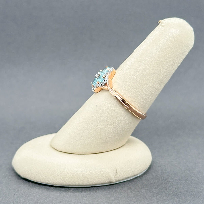 Estate 14K R Gold 0.44ctw Aquamarine & 0.09ctw H - I/SI1 - 2 Diamond Ring - Walter Bauman Jewelers