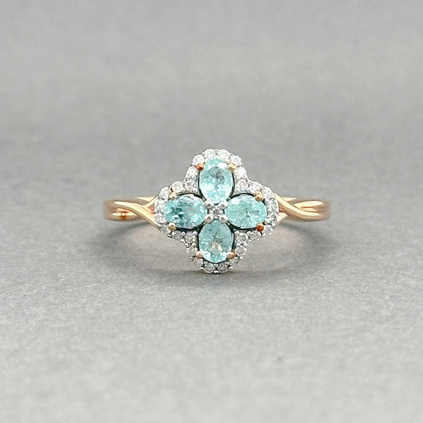 Estate 14K R Gold 0.44ctw Aquamarine & 0.09ctw H - I/SI1 - 2 Diamond Ring - Walter Bauman Jewelers