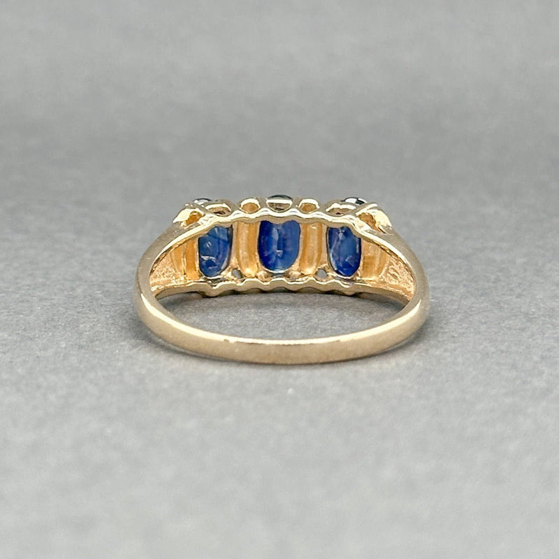 Estate 14K R Gold 1.75ctw Sapphire 3 Stone Ring - Walter Bauman Jewelers