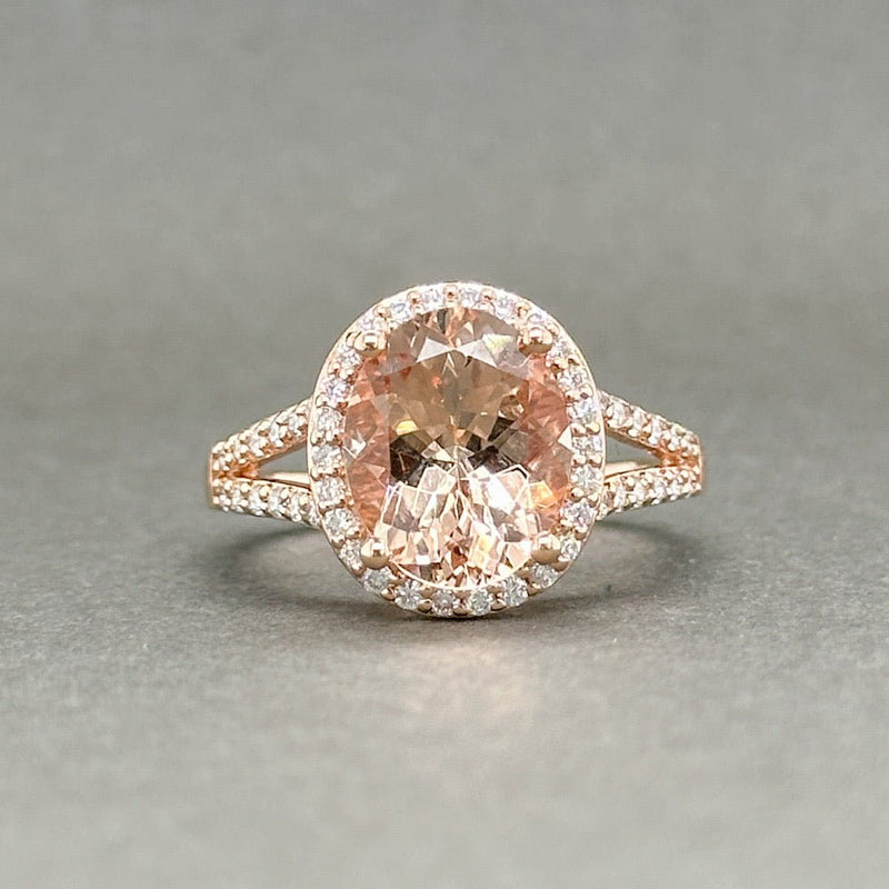 Estate 14K R Gold 3.31ct Morganite & 0.42ctw G/SI1-2 Diamond Ring - Walter Bauman Jewelers