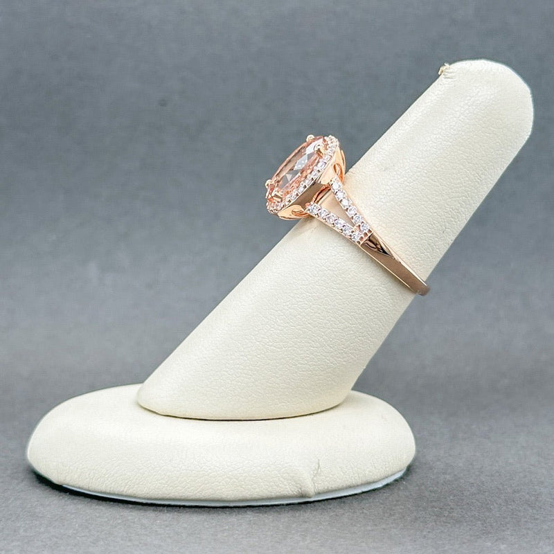 Estate 14K R Gold 3.31ct Morganite & 0.42ctw G/SI1-2 Diamond Ring - Walter Bauman Jewelers