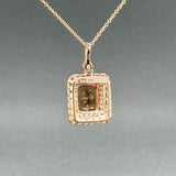 Estate 14K R Gold 3.77ct Smoky Quartz & 0.40ctw Brown - H - I/SI1 - 2 Diamond Pendant - Walter Bauman Jewelers