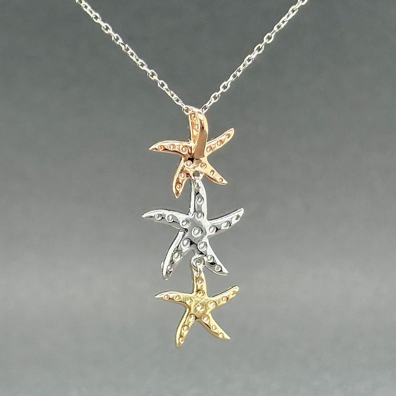 Estate 14K Tri - Color 0.32ctw G - H/VS2 - SI1 Diamond Starfish Pendant - Walter Bauman Jewelers