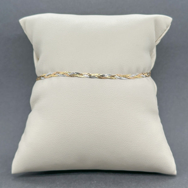 Estate 14K Tri - Color Gold Braided Bracelet - Walter Bauman Jewelers