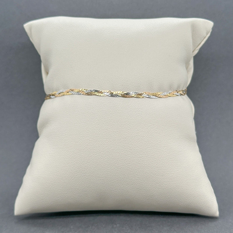 Estate 14K Tri - Color Gold Braided Bracelet - Walter Bauman Jewelers