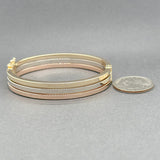 Estate 14K Tricolor Gold Bangle Bracelet - Walter Bauman Jewelers