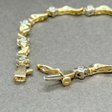 Estate 14K TT 0.51ctw H/SI1 Diamond Flower Link Bracelet - Walter Bauman Jewelers