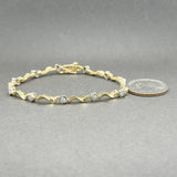 Estate 14K TT 0.51ctw H/SI1 Diamond Flower Link Bracelet - Walter Bauman Jewelers