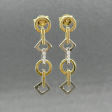 Estate 14K TT Gold 0.03ctw G/SI1 Diamond Dangle Earrings - Walter Bauman Jewelers