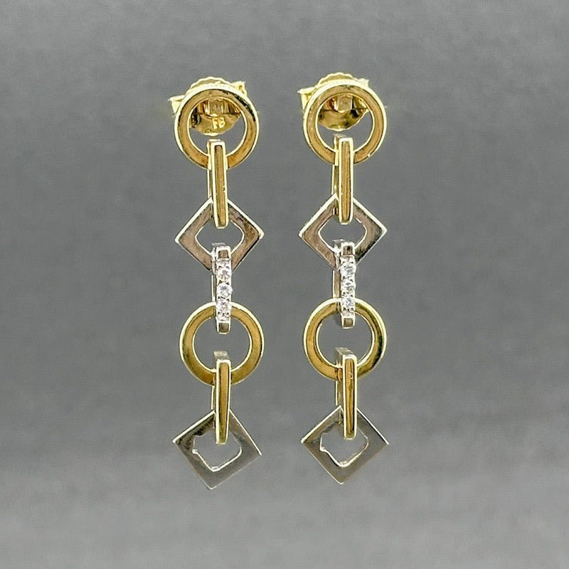 Estate 14K TT Gold 0.03ctw G/SI1 Diamond Dangle Earrings - Walter Bauman Jewelers