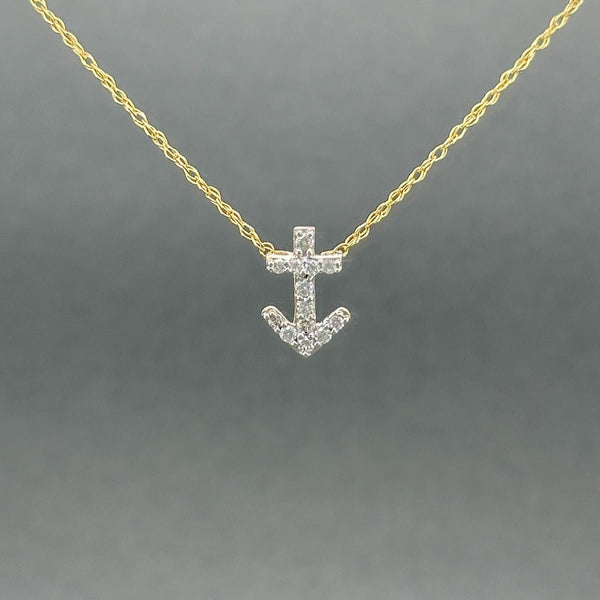 Estate 14K TT Gold 0.11ctw H/SI2 - I1 Diamond Anchor Pendant - Walter Bauman Jewelers