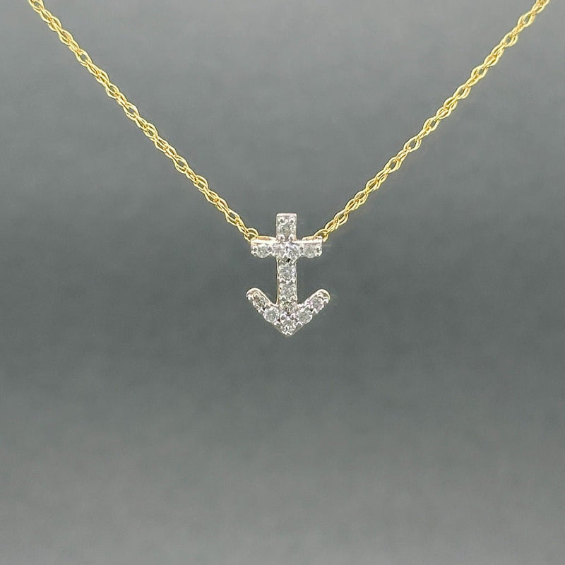 Estate 14K TT Gold 0.11ctw H/SI2 - I1 Diamond Anchor Pendant - Walter Bauman Jewelers