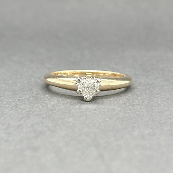 Estate 14K TT Gold 0.26ct G - H/SI1 Diamond Heart Eng. Ring - Walter Bauman Jewelers