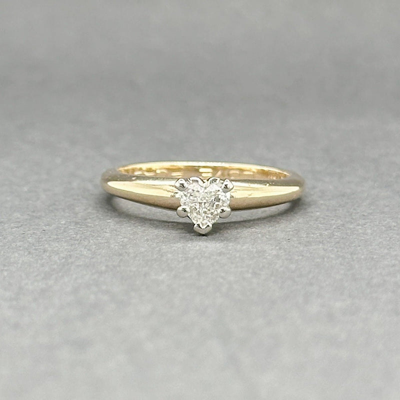 Estate 14K TT Gold 0.26ct G - H/SI1 Diamond Heart Eng. Ring - Walter Bauman Jewelers