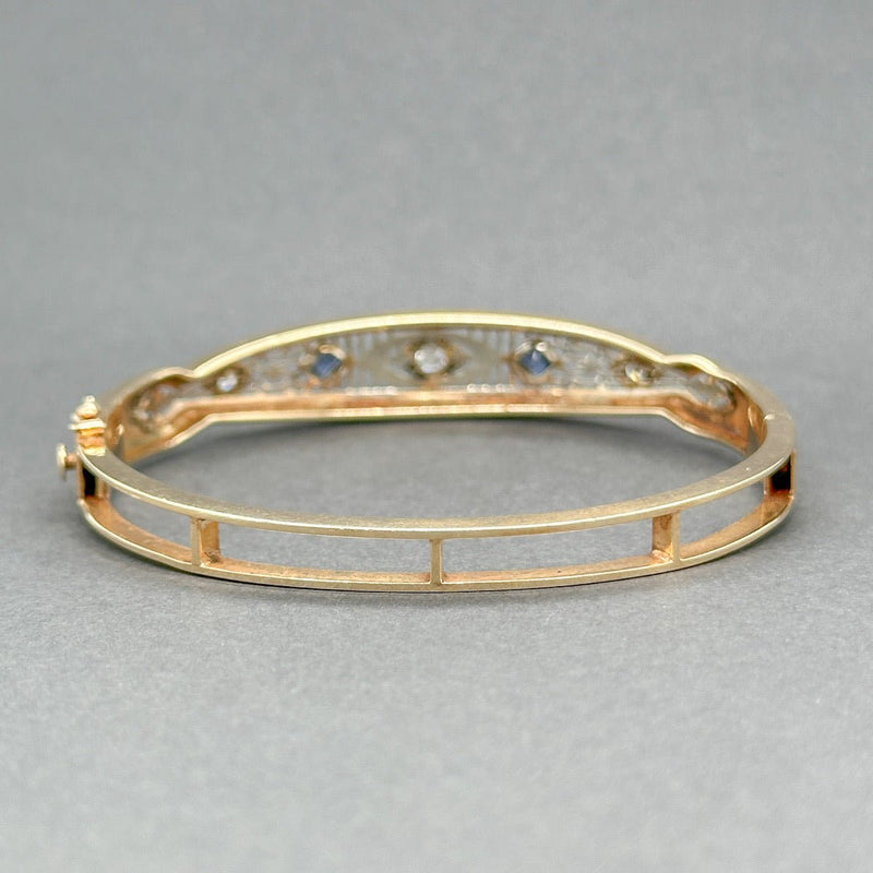 Estate 14K TT Gold 0.28ctw Sapphire & 0.23ctw H - I/SI1 Diamond Bracelet - Walter Bauman Jewelers