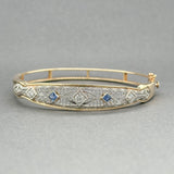 Estate 14K TT Gold 0.28ctw Sapphire & 0.23ctw H - I/SI1 Diamond Bracelet - Walter Bauman Jewelers