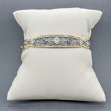 Estate 14K TT Gold 0.28ctw Sapphire & 0.23ctw H - I/SI1 Diamond Bracelet - Walter Bauman Jewelers