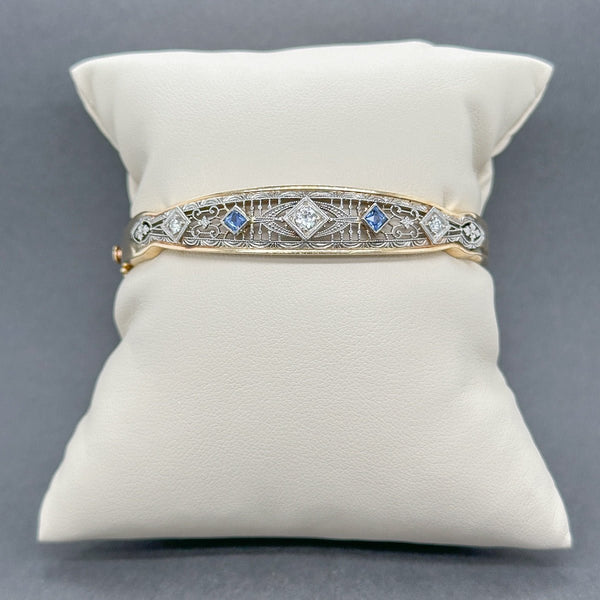 Estate 14K TT Gold 0.28ctw Sapphire & 0.23ctw H - I/SI1 Diamond Bracelet - Walter Bauman Jewelers