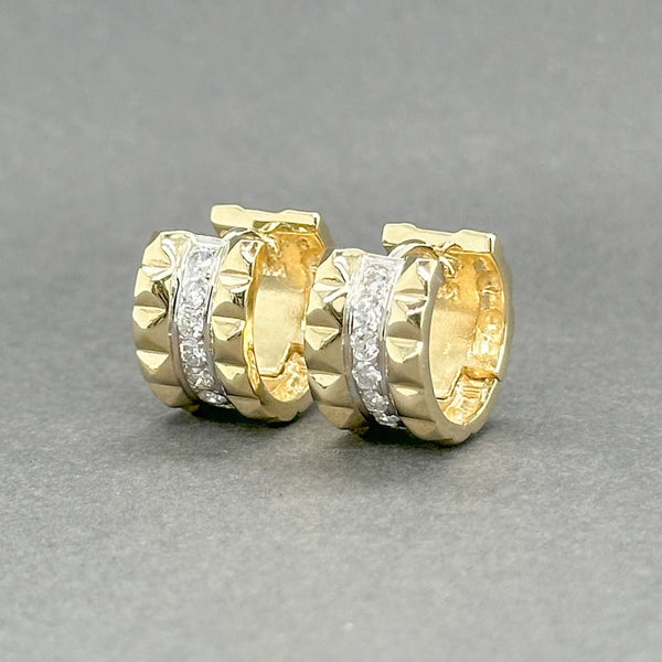 Estate 14K TT Gold 0.39ctw G/SI1 - 2 Diamond Huggie Earrings - Walter Bauman Jewelers