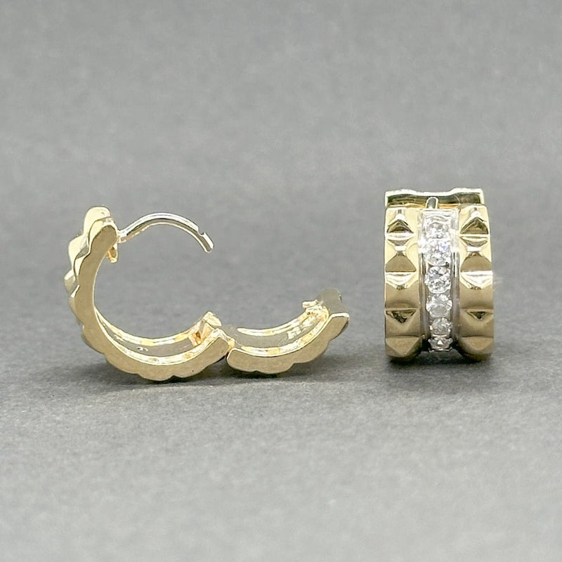 Estate 14K TT Gold 0.39ctw G/SI1 - 2 Diamond Huggie Earrings - Walter Bauman Jewelers