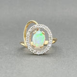 Estate 14K TT Gold 0.72ct Opal & 0.20ctw H/SI1 - 2 Diamond Ring - Walter Bauman Jewelers