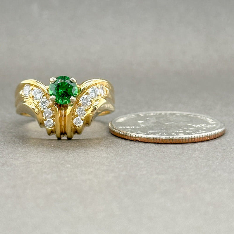 Estate 14K TT Gold 0.75ct Garnet & 0.50ctw E-F/VS2-SI1 Diamond Ring - Walter Bauman Jewelers