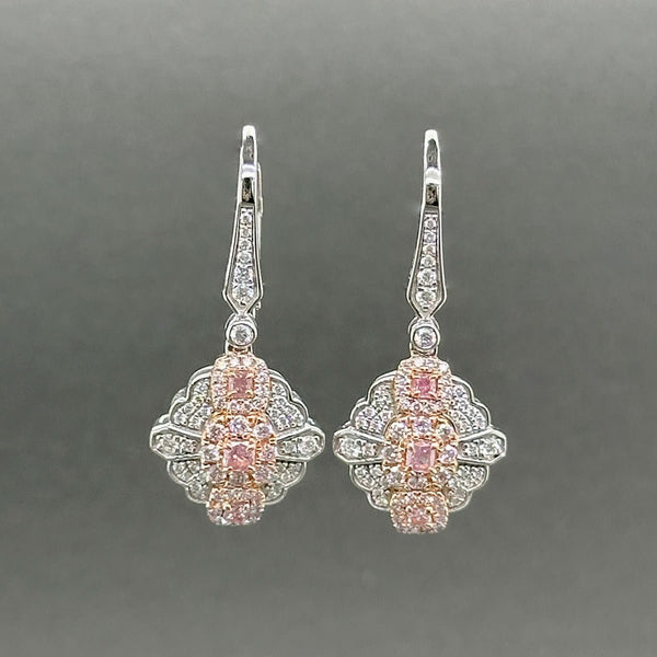 Estate 14K TT Gold 1.12ctw Fancy Pink - G - H/SI1 - I1 Diamond Drop Earrings - Walter Bauman Jewelers