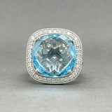 Estate 14K TT Gold 14.09ct Topaz & 0.72ctw G - H/SI1 - 2 Diamond Ring - Walter Bauman Jewelers