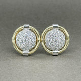 Estate 14K TT Gold 1.50ctw G-H/VS2-SI1 Diamond Cluster Earrings - Walter Bauman Jewelers