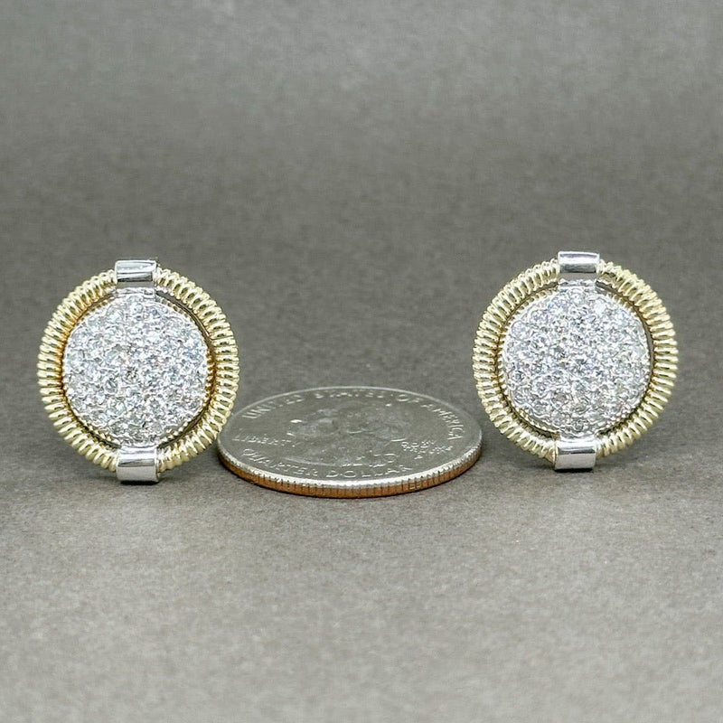 Estate 14K TT Gold 1.50ctw G-H/VS2-SI1 Diamond Cluster Earrings - Walter Bauman Jewelers