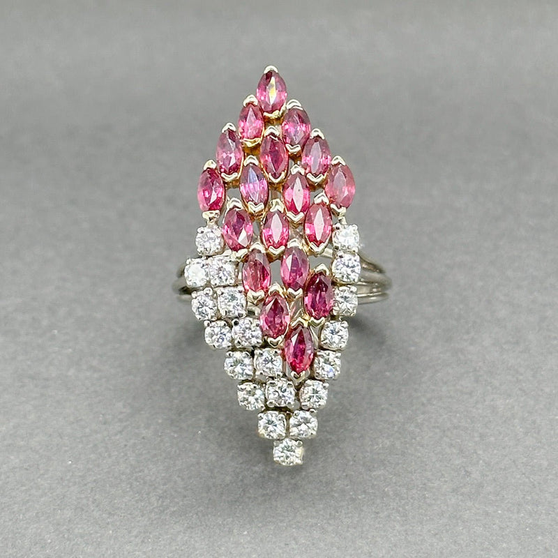 Estate 14K TT Gold 1.62ctw Ruby & 0.92ctw G - H/SI1 - 2 Diamond Cocktail Ring - Walter Bauman Jewelers