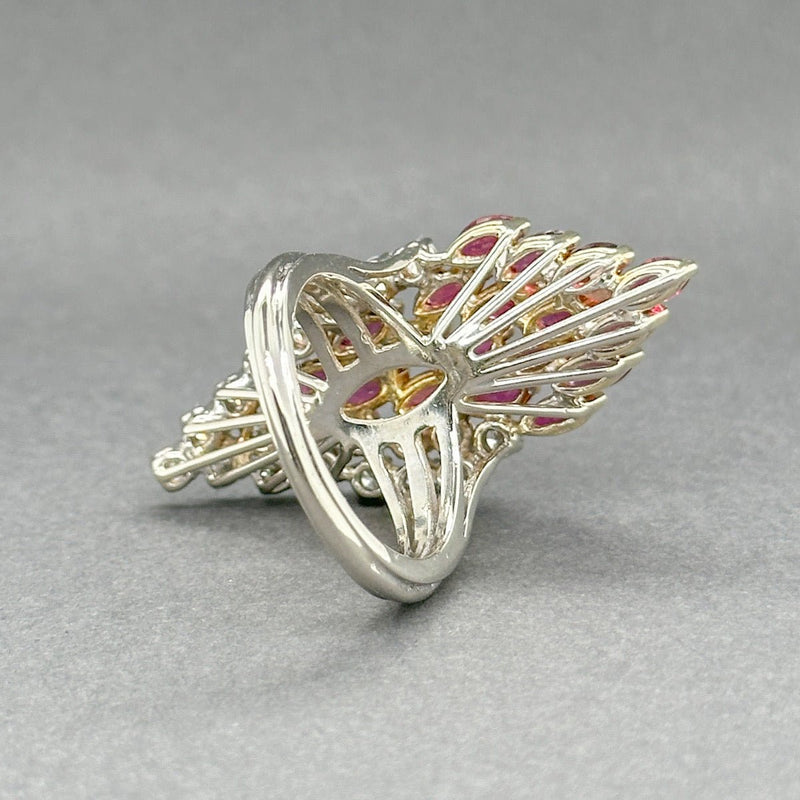 Estate 14K TT Gold 1.62ctw Ruby & 0.92ctw G - H/SI1 - 2 Diamond Cocktail Ring - Walter Bauman Jewelers