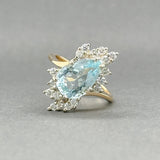 Estate 14K TT Gold 2.45ct Aquamarine & 0.30ctw G - H/VS2 - SI1 Diamond Ring - Walter Bauman Jewelers