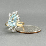 Estate 14K TT Gold 2.45ct Aquamarine & 0.30ctw G - H/VS2 - SI1 Diamond Ring - Walter Bauman Jewelers