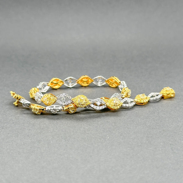 Estate 14K TT Gold 2.88ctw Fancy Yellow & H - I/VS2 - I1 Diamond Link Bracelet - Walter Bauman Jewelers