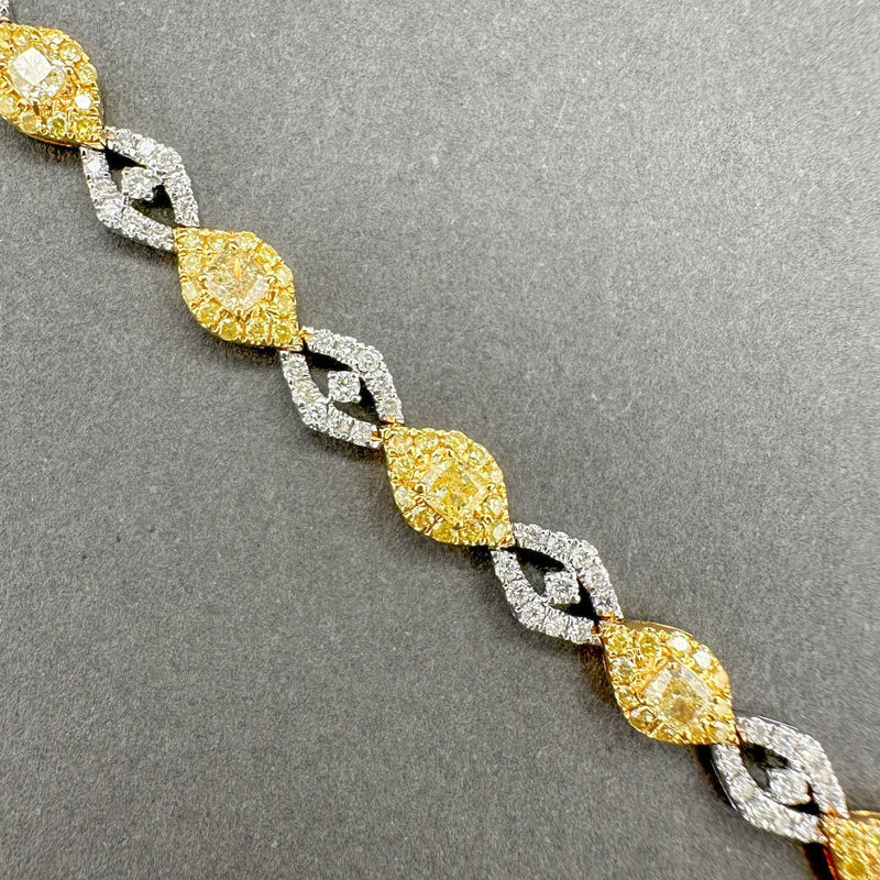 Estate 14K TT Gold 2.88ctw Fancy Yellow & H - I/VS2 - I1 Diamond Link Bracelet - Walter Bauman Jewelers